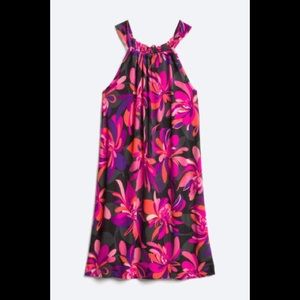 Trina Turk Juju halter knit dress Size L dark pink floral print